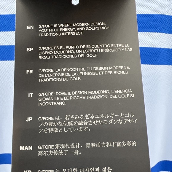 G/FORE Mens Golf Offset Multi Stripe Polo S/S Shirt Blue Size Small New With Tag - Picture 6 of 12